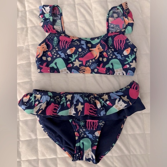 Cat & Jack Colorful Mermaid Sea Creature Bikini Set - Picture 1 of 2